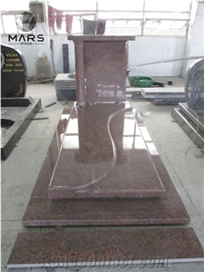 Red Granite Italy Style Tombstone Headstone Monument