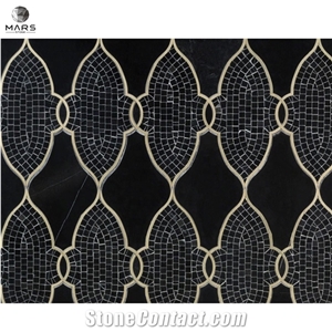 Superb Irregular Shape Marble Metal Mosaic Tiles Stone