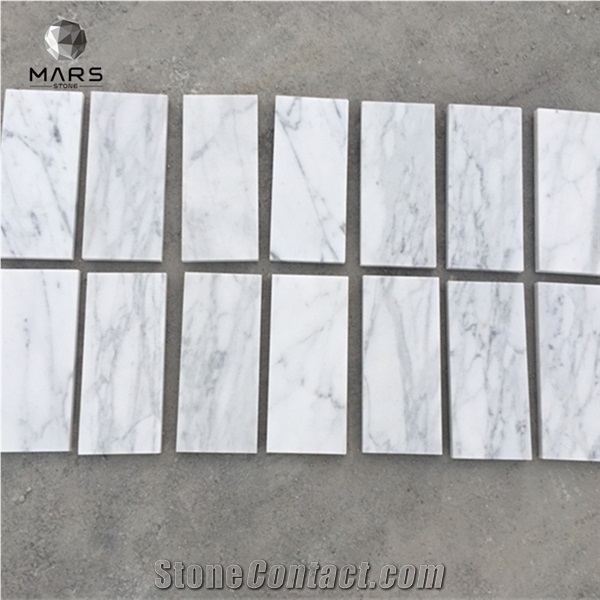 White Carrara Pattern Backsplash Marble Wall Mosaic Tile