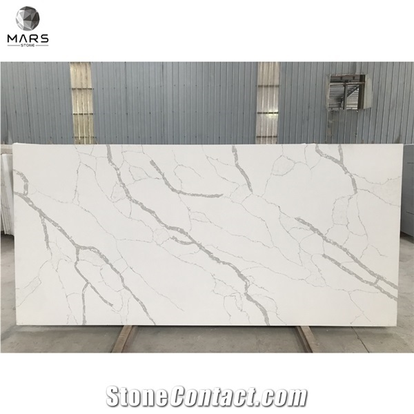 Widely Used White Quartz Stone Slab For Kitchen Countertop