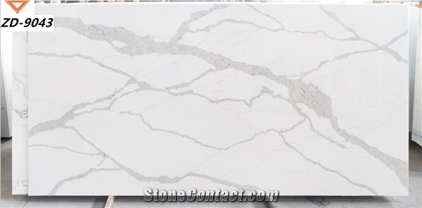 20mm Polished White Quartz Stone Slab for Kitchen Countertop
