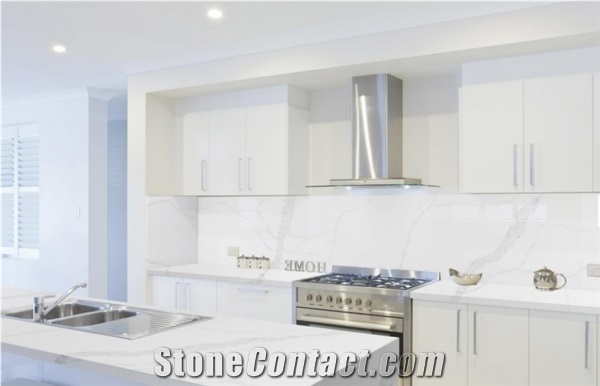 Artificial Calacatta Quartz Stone Kitchen Countertop Usa