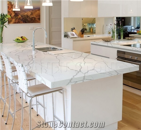 Artificial Calacatta Quartz Stone Kitchen Countertop Usa