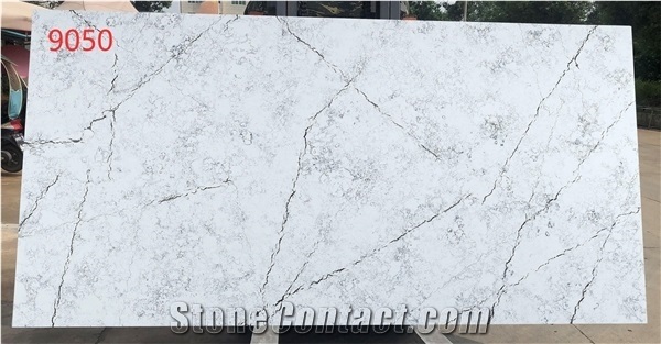 Artificial Calacatta White Quartz Stone Slab Manufacturer