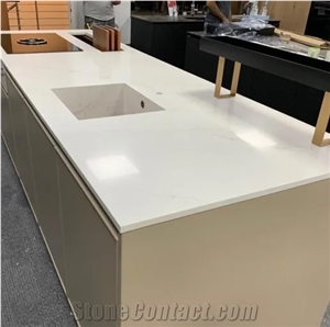 Artificial Engineered Stone Carrara White Quartz Countertops
