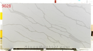 Artificial Marble Floor Tile White Calacatta Quartz Board