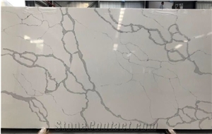 Artificial Stone Polished Surface Slabs Calacatta Quartz