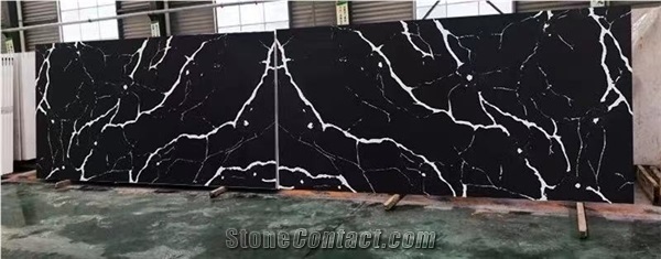 Black Kitchen Quartz Stone Slab Factory Price