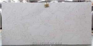 Calacatta Glossy Artificial Table Top Quartz Stone Slab