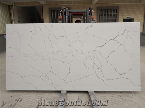 Calacatta White Artificial Quartz Stone Slabs for Countertop