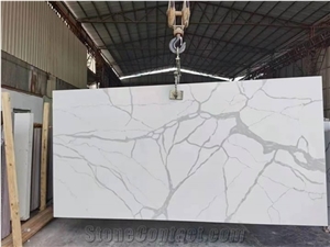 Calacatta White Color Malaysia Quartz Surface Factory