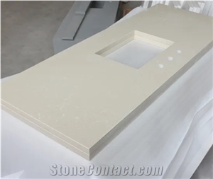 Cheaper Usa Kitchen White Quartz Countertop