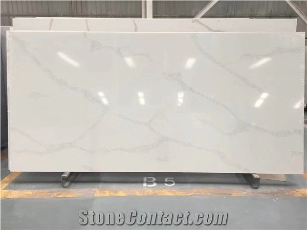 Factory Direct Custom Polished Calacatta Quartz Stone