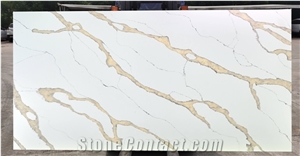 Fashion White Calcatta Man Made Quartz Stone Panel
