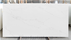 Home Artificial Stone Solid Surface White Calacatta Quartz
