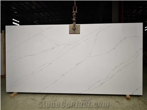 Polished Calacatta White Engineered Stone Quartz Stone Slabs