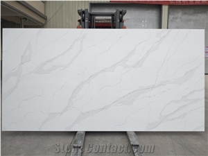 Solid Surface Artificial Stone White Quartz with Black Veins