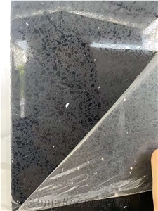 Sparkling Black Color Quartz Surface for Kitchen Benchtop