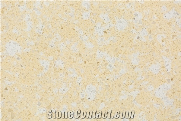 Sparkly Beige White Quartz Stone Slab 2111