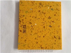 Sparkly Yellow Quartz Stone Slab