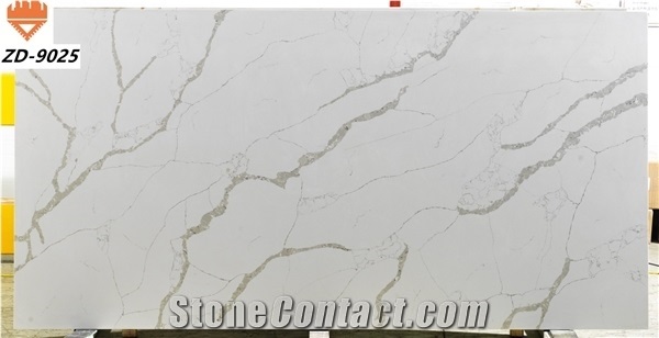 Us Ca Prefabricated Artificial Quartz Stone with Light Veins