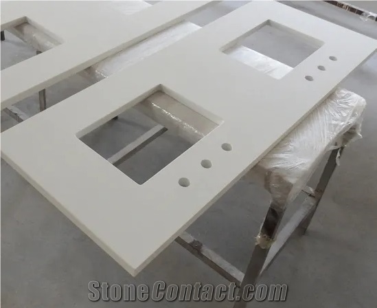 Usa Project Kitchen Counter Top White Quartz Countertop