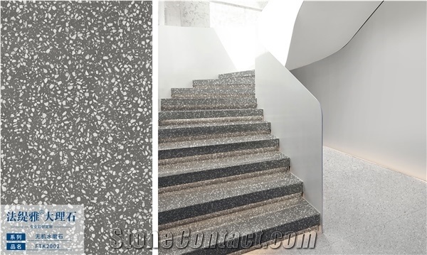White Terrazzo Slab Floor Tile Wall Installation Cement Tile