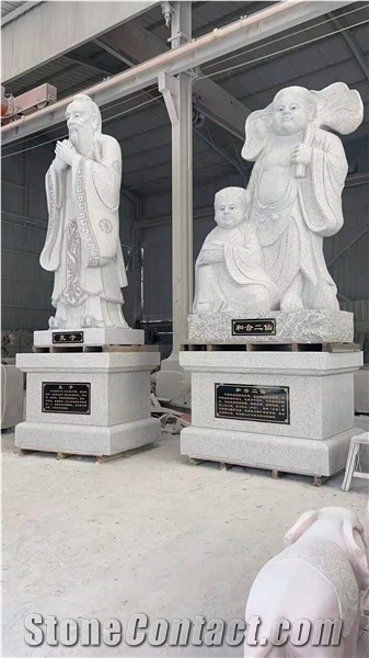 Chinese Granite Stone Carving Confucius Sculpture