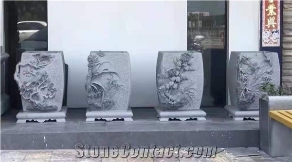 Top Quality Stone Relief Flower Stand Exterior Planter Pots