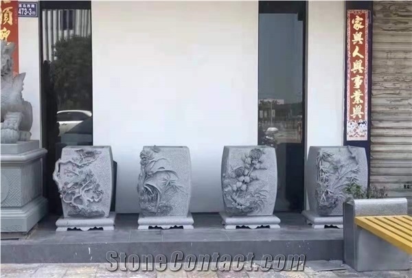 Top Quality Stone Relief Flower Stand Exterior Planter Pots