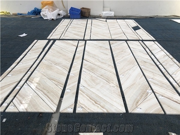 White Wooden Onyx Flooring Tile