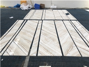 White Wooden Onyx Flooring Tile
