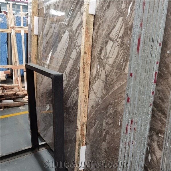 Chinese Venice Brown Marble Slab Romantic Design