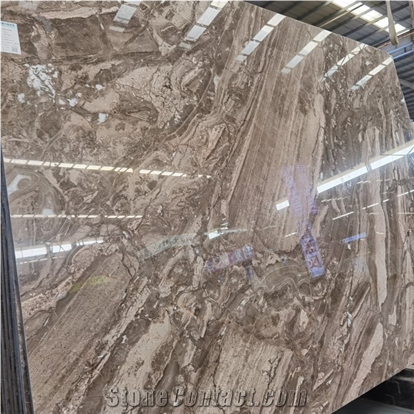 Chinses Venice Brown Marble Slab Shower Wall Decor