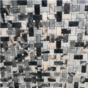 Elephant Grey Grey Marble Mosaic Tiles for Bathroom Wall