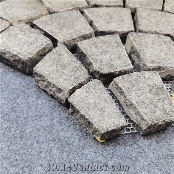 Fanshape Black Granite Paving Stone for Driveway