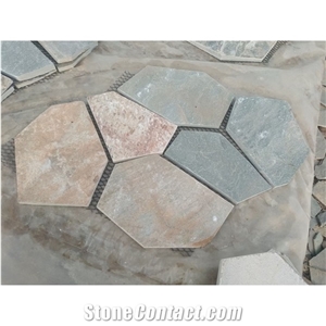 Flagstone Paving on Mesh Outdoor Stone Slate Patio Floor