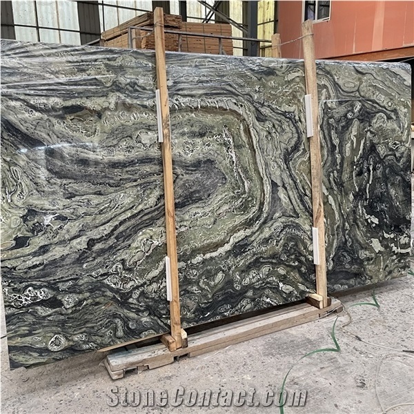 Green Quartzite Stone Slab for Villa Hotel Background Wall