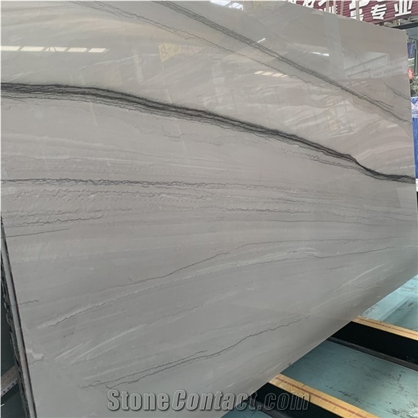 Grey Quartzite with Black Veins Slab for Wall and Countertop