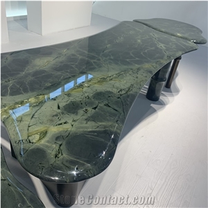 Home Furniture Polished Luxury Green Marble Table for Hotel