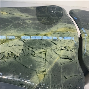 Home Furniture Polished Luxury Green Marble Table for Hotel