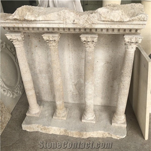 Limestone Column Sculpture