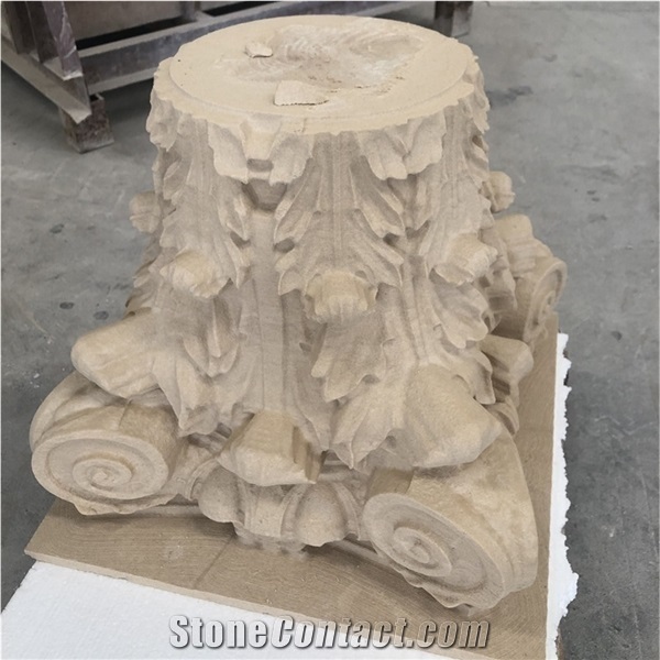 Limestone Column Sculpture