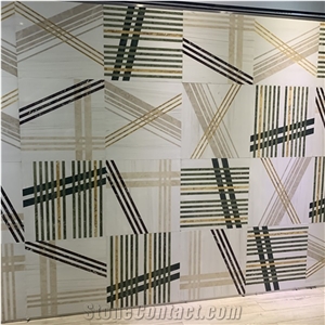 Modern Design Marble Waterjet Patterns Tile for Floor & Wall