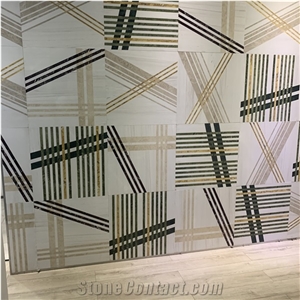 Modern Design Marble Waterjet Patterns Tile for Floor & Wall