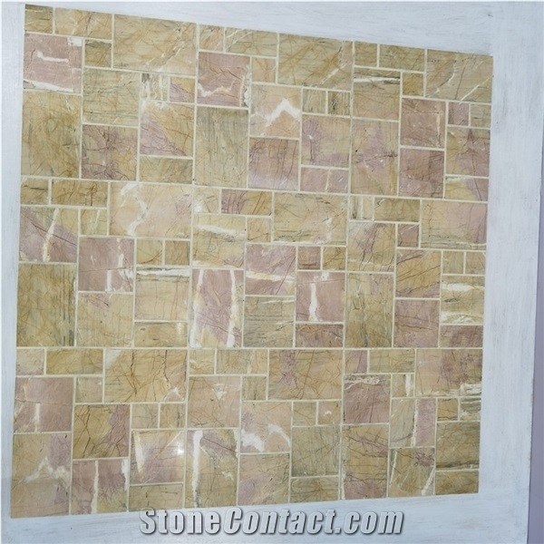 Morden Mosaic Tile Yellow Marble Wall Type