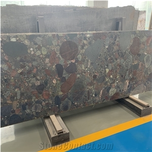 Multicolor Cobble Stone China Granite Polished Slab for Floor