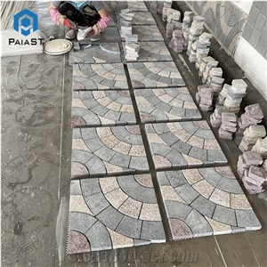 Multicolor Granite Sidewalk Paving Stone Floor Tiles