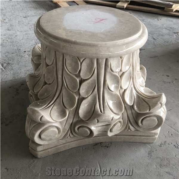 Natural Marble Column Capitals and Bases for Hotel and Villa