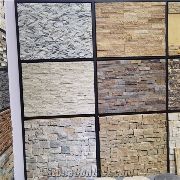 Natural Slate Culture Stone for Interior Fireplace Wall